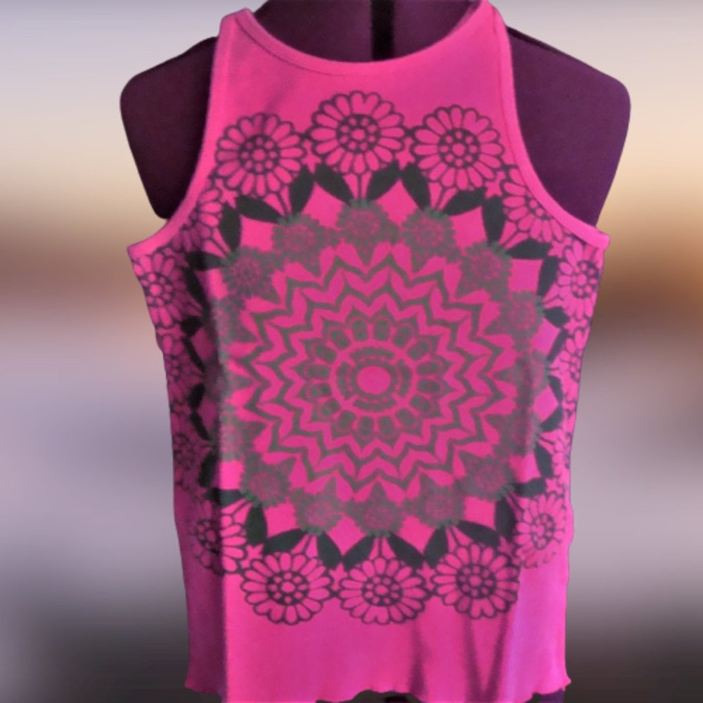 J. CREW 100% Cotton Graphic High Neck Tank Top